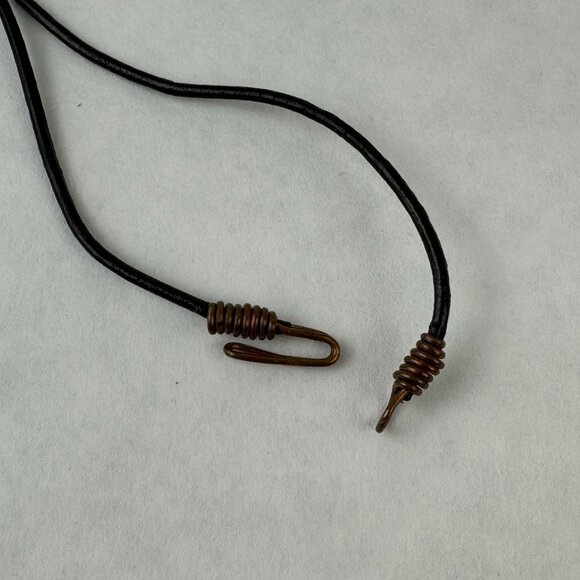 Handcrafted Wood and Resin Pendant Necklace 20" Cord Copper Clasp Rustic Art - Picture 4 of 7